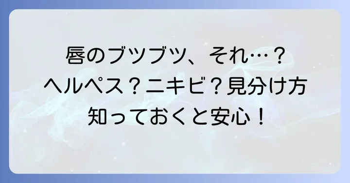 唇ヘルペスとニキビ、なぜ見分けが難しいのか？