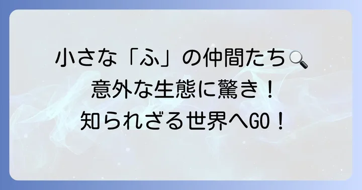 【昆虫・その他】小さな「ふ」の生き物たち