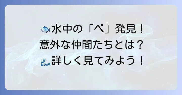 【魚類・甲殻類】べから始まる動物たち