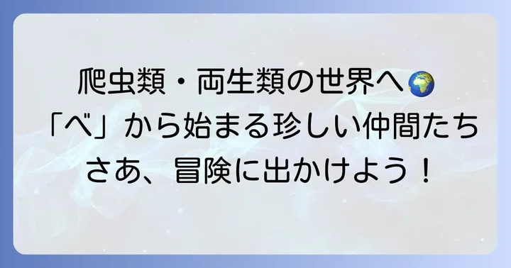 【爬虫類・両生類】べから始まる動物たち
