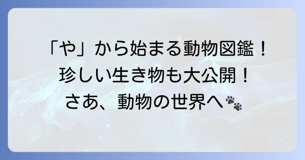 「や」から始まる動物の名前を徹底解説！珍しい生き物から身近な動物まで