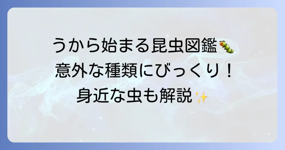 「う」から始まる昆虫を徹底解説！意外な種類から身近な虫までご紹介