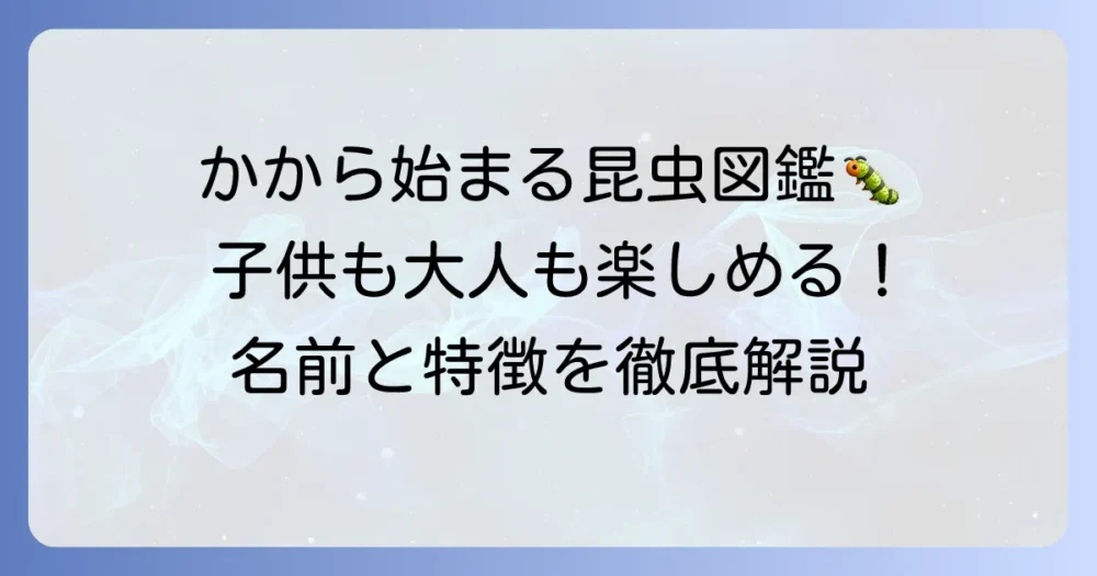 「か」から始まる昆虫の名前と特徴を徹底解説！子供も大人も楽しめる図鑑
