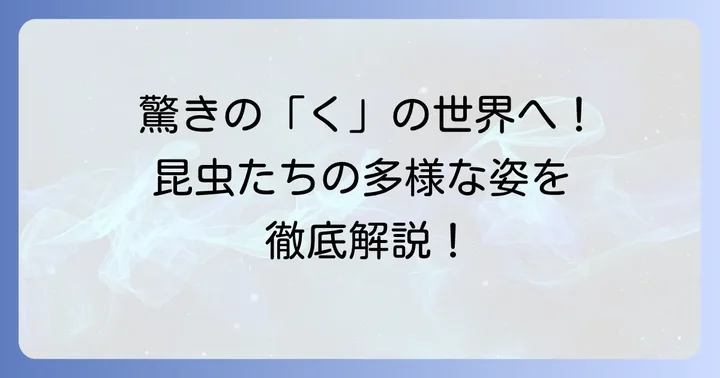 「く」から始まる昆虫の多様な世界