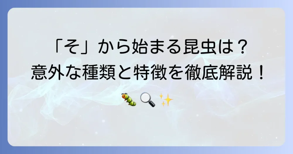 「そ」から始まる昆虫の名前を徹底解説！意外な種類から特徴まで