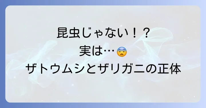 昆虫ではない！「ザトウムシ」と「ザリガニ」の真実