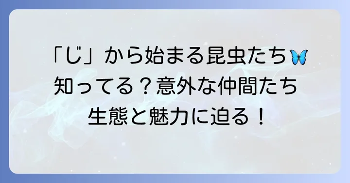 「じ」から始まる代表的な昆虫たち