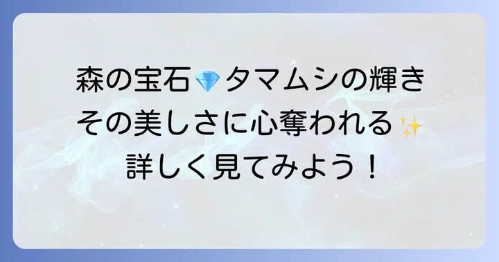 美しい輝きを放つタマムシの魅力