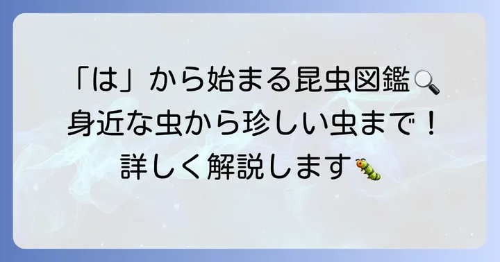 「は」から始まる代表的な昆虫たち