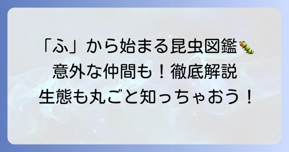 「ふ」から始まる昆虫の名前を徹底網羅！生態や特徴も詳しく解説