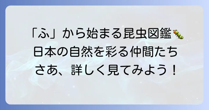 「ぷ」に近い音！「ふ」から始まる昆虫たちをご紹介