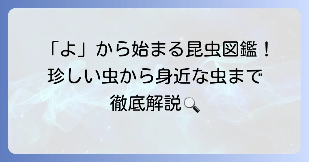 「よ」から始まる昆虫の名前と特徴を徹底解説！珍しい種類から身近な虫まで網羅