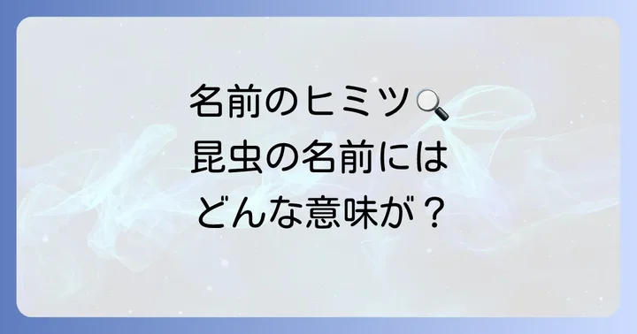 昆虫の名前の由来を探る