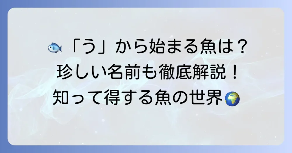 「う」から始まる魚の名前を徹底解説！珍しい魚から定番まで網羅