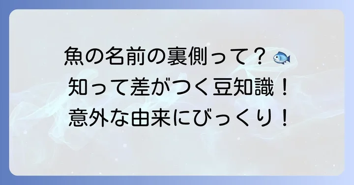 魚の名前に関する豆知識