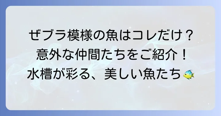 他にもある！「ぜ」で始まるユニークな魚たち
