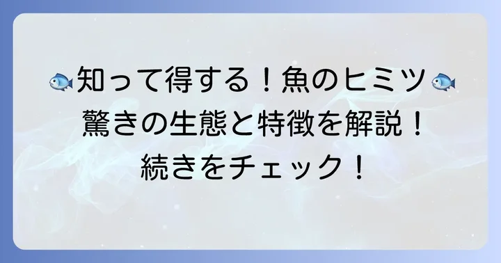 「は」から始まる魚の生態と特徴