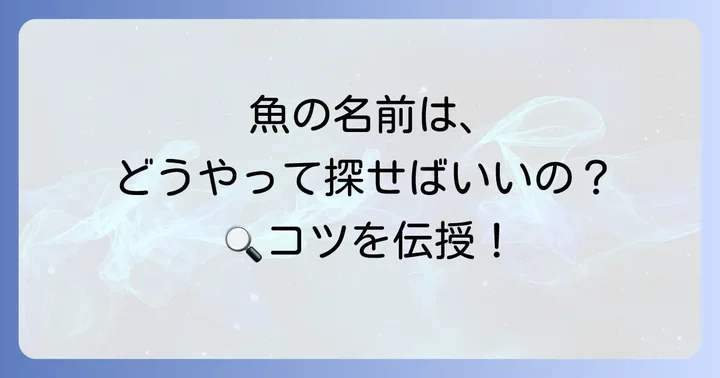 「ぼ」から始まる魚の名前を探すコツ