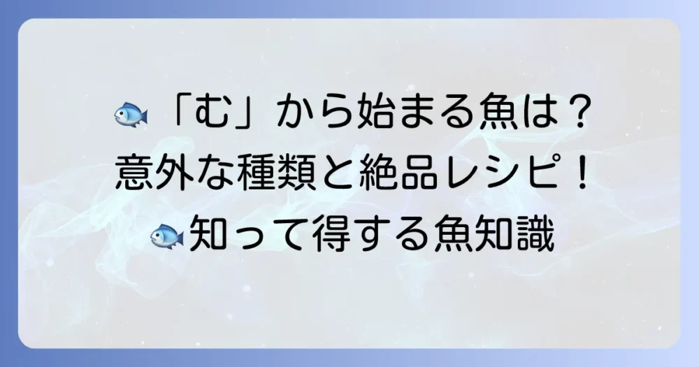 「む」から始まる魚の名前を徹底解説！特徴や美味しい食べ方も紹介