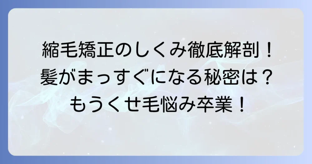 縮毛矯正の仕組みを徹底解説！髪がまっすぐになるメカニズム