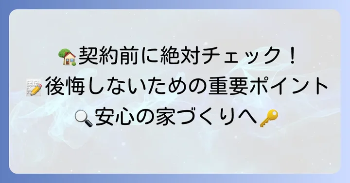 桧家住宅との契約前に確認すべき重要なポイント