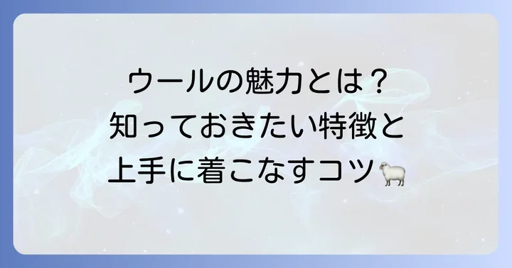 毛織物（ウール）の魅力と注意点