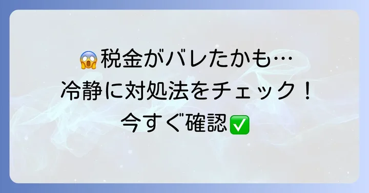 税金がばれたと感じた時の具体的な対処方法