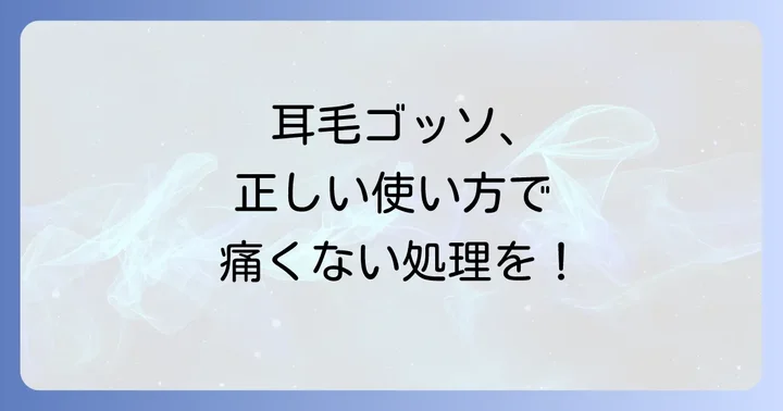 耳毛ゴッソの正しい使い方と安全な進め方