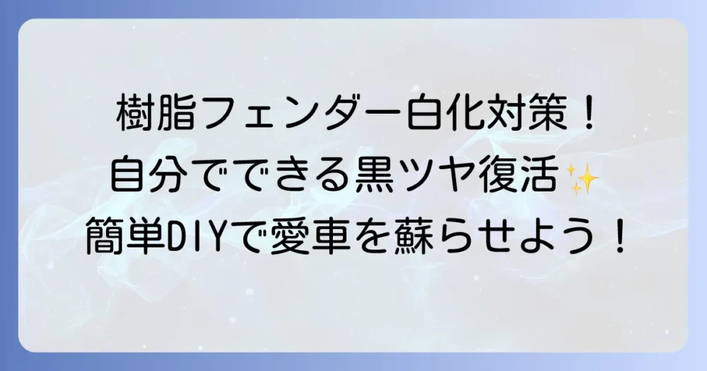 樹脂フェンダーキーパーを自分で施工！白化対策と黒ツヤ復活の方法