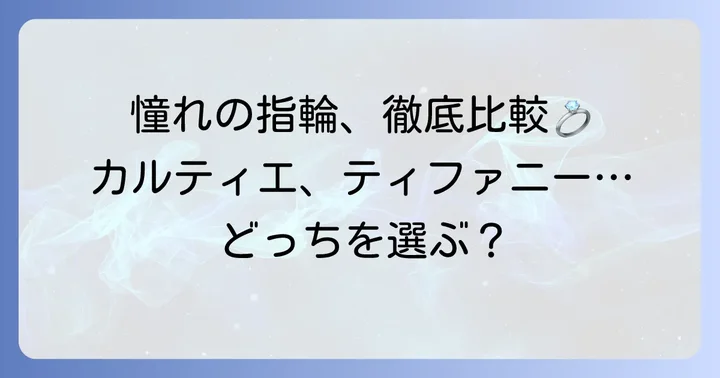 他のハイブランド婚約指輪との比較