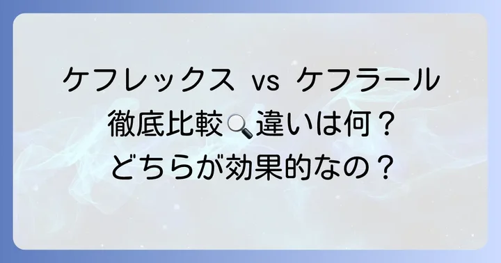 ケフレックスとケフラールの決定的な違いを比較