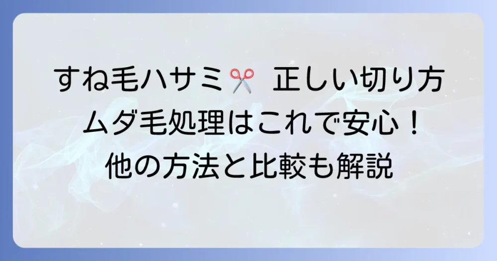 すね毛をハサミで切る正しいやり方と注意点！他の処理方法も比較解説