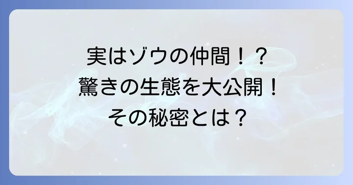 匂いだけじゃない！ケープハイラックスの驚くべき生態と特徴