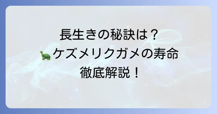ケズメリクガメの平均寿命と長寿の可能性