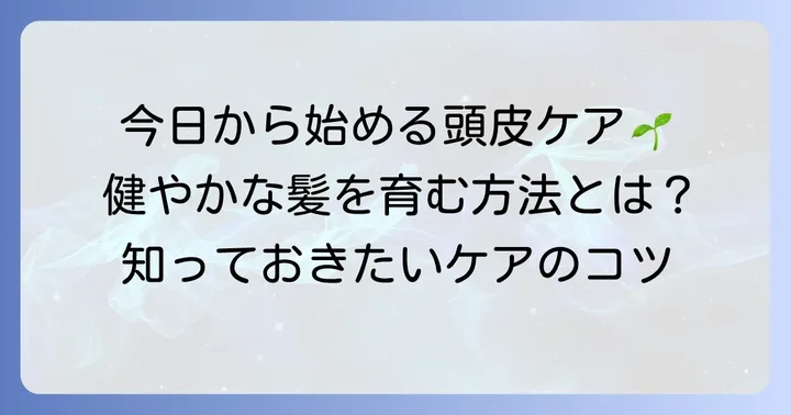 「気持ちいい」を安全に！健やかな頭皮を育む正しいケア方法