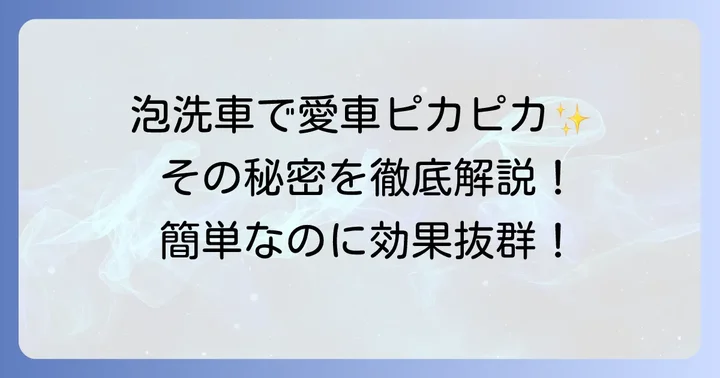 ケルヒャー泡洗車の魅力とは？なぜおすすめなのか