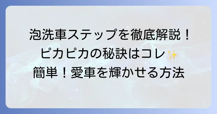 【ステップバイステップ】ケルヒャー泡洗車の具体的なやり方