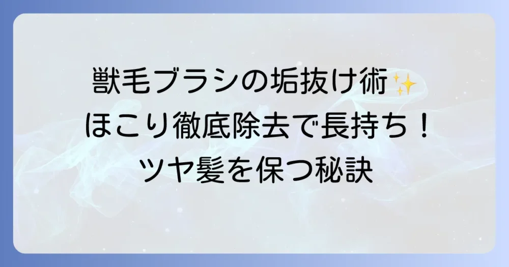 獣毛ブラシの手入れ：ほこりを徹底除去！清潔に保つ洗い方と長持ちさせるコツ