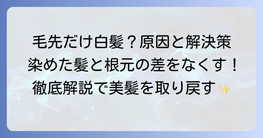 毛先が白いのに根元が黒い髪の毛の原因と解決策を徹底解説