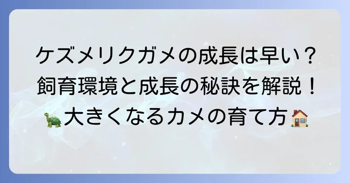 ケズメリクガメの成長速度と飼育環境の影響