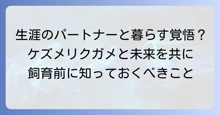 ケズメリクガメの大きさと寿命、そして飼育の覚悟