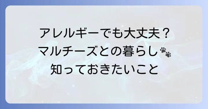 アレルギー体質の方にもおすすめ？マルチーズとアレルギーの関係