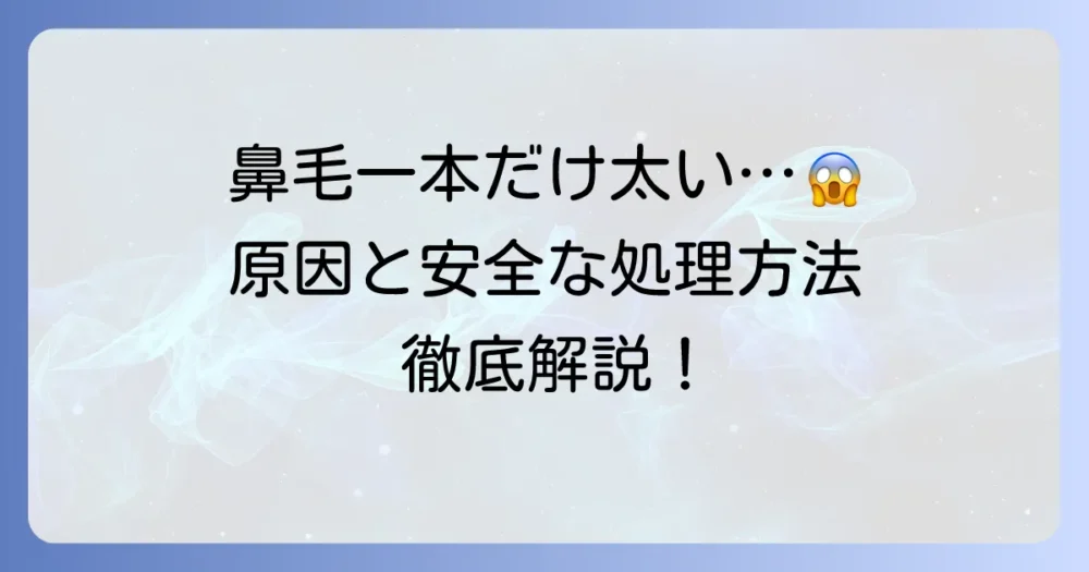 鼻毛が一本だけ太くなる原因と安全な処理方法を徹底解説