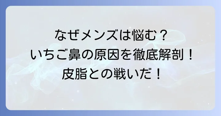 男性がいちご鼻になりやすい原因を知る