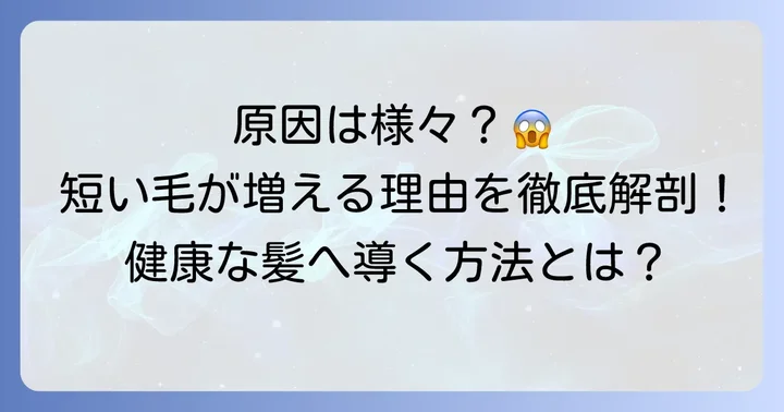 髪の毛の生え変わりで短い毛が増える主な原因