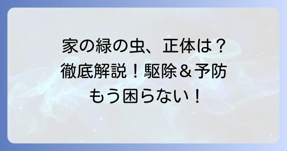 家の中の緑の小さい虫の正体と効果的な駆除・予防方法を徹底解説