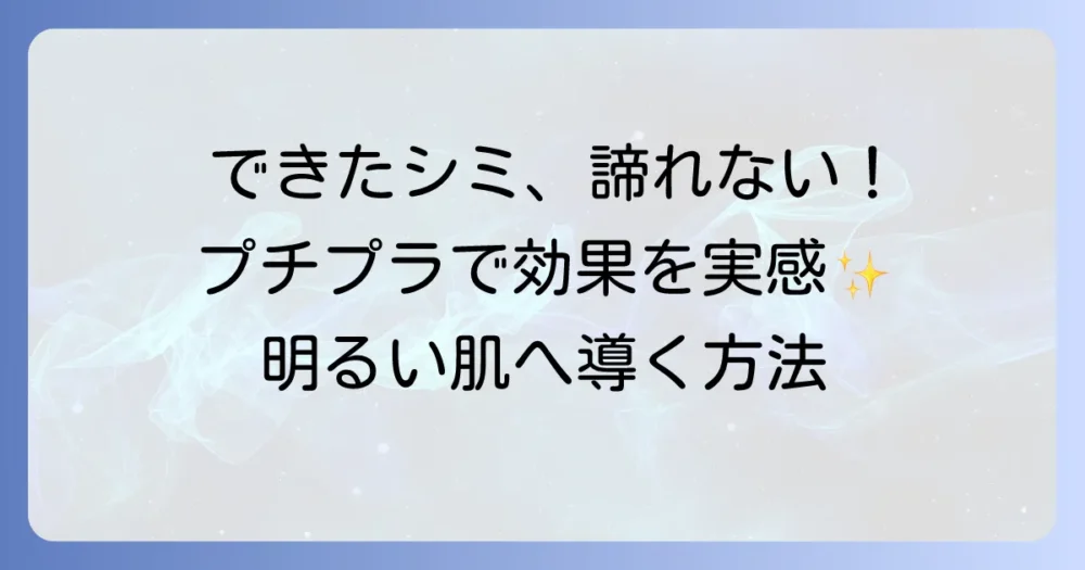 できてしまったシミに効くプチプラアイテムの選び方と効果的な使い方