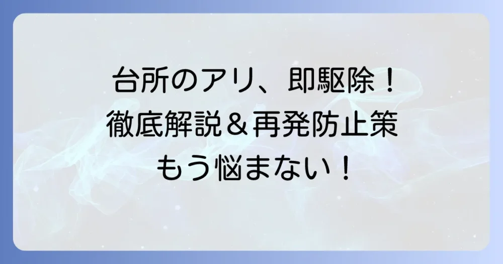 台所に小さいアリが出た!効果的な駆除方法と再発防止策を徹底解説