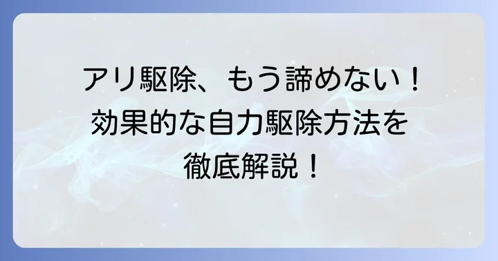 小さいアリを自力で駆除する効果的な方法