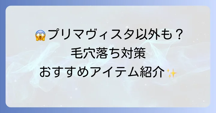 プリマヴィスタ下地以外で毛穴落ち対策におすすめのアイテム